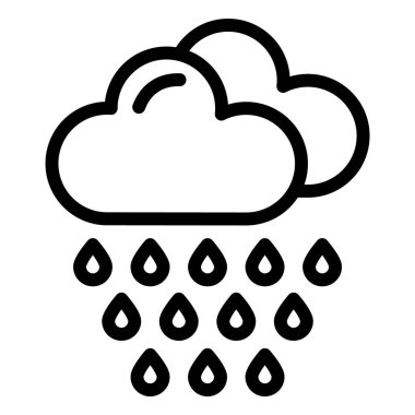 Yağmur Vektörü Simgesi Tasarım Çizimi