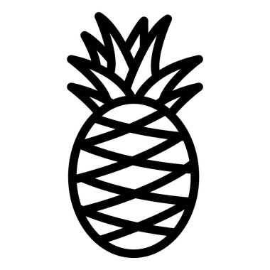 Ananas Vektörü Simgesi Tasarım İllüstrasyonu