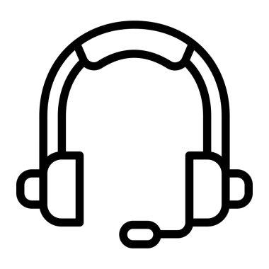 Kulaklık Vektörü Simgesi Tasarım İllüstrasyonu