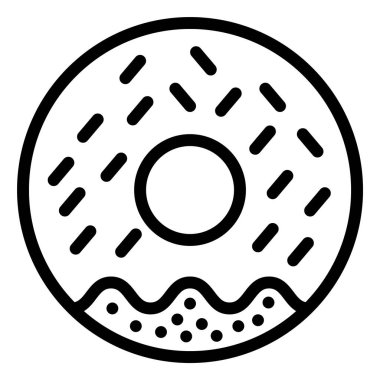 Donut Vektör Simgesi Tasarım Çizimi
