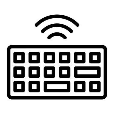 Kablosuz Klavye Vektör Simgesi Tasarım İllüstrasyonu