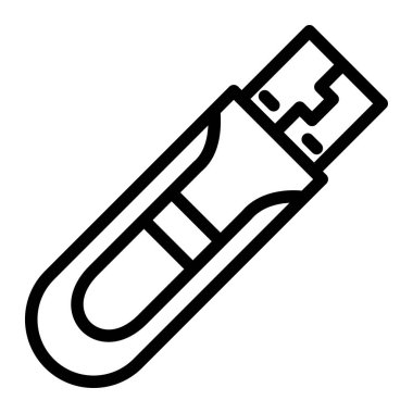 USB Vektör Simgesi Tasarım İllüstrasyonu