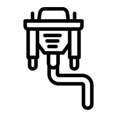 Vga Kablo Vektör Simgesi Tasarım İllüstrasyonu