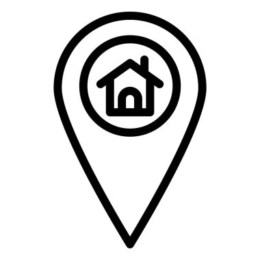 Ev Konumu Vektör Simgesi Tasarım İllüstrasyonu