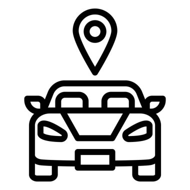 Araba Vektörü Simgesi Tasarım İllüstrasyonu