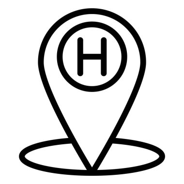 Hastane konumu Vektör Simgesi Tasarım İllüstrasyonu