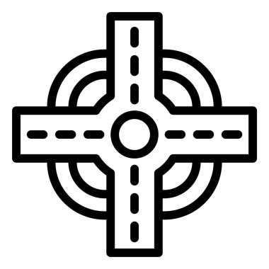 Yol Kesişimi Vektör Simgesi Tasarım İllüstrasyonu