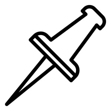 Pushpin Vektör Simgesi Tasarım İllüstrasyonu