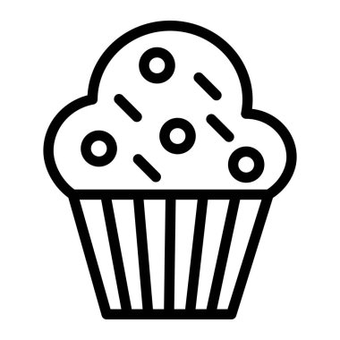 Kek Vektörü Simgesi Tasarım Çizimi