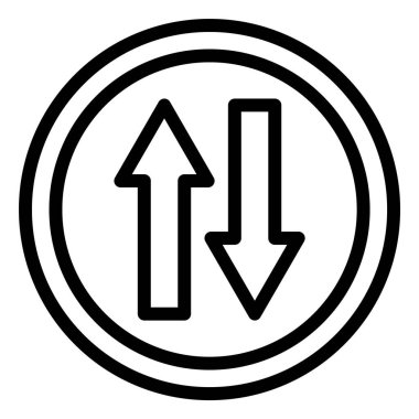 İki Yönlü Vektör Simgesi Tasarım İllüstrasyonu