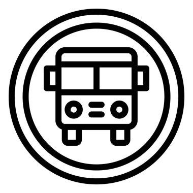 Otobüs Durağı Vektör Simgesi Tasarım İllüstrasyonu