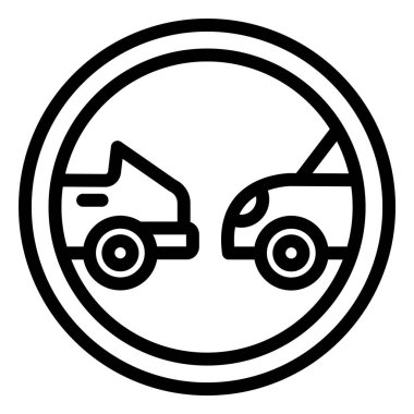 Uzaklık Vektörü Simgesi Tasarım İllüstrasyonu