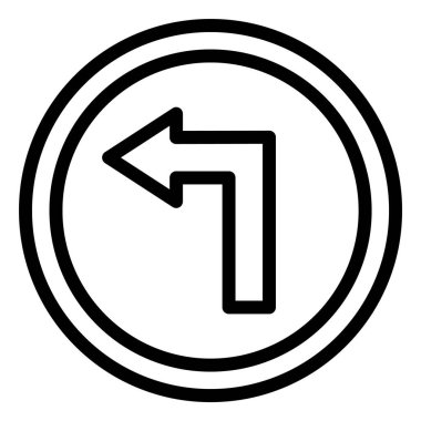 Sol Yol Vektör Simgesi Tasarım İllüstrasyonu