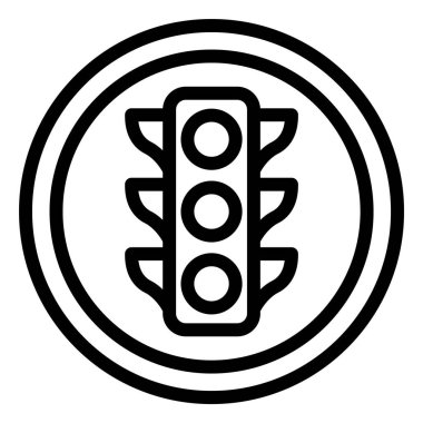 Trafik Işığı Vektör Simgesi Tasarım İllüstrasyonu