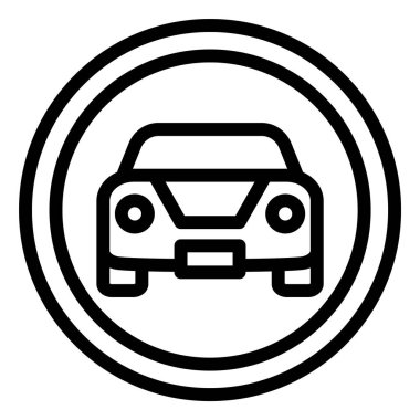 Araba Trafik Vektörü Simgesi Tasarım Çizimi