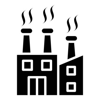 Fabrika Vektörü Simgesi Tasarım İllüstrasyonu