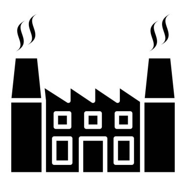 Nükleer Santral Vektör Simgesi Tasarım İllüstrasyonu