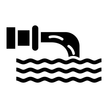 Atık Su Vektörü Simgesi Tasarım Çizimi