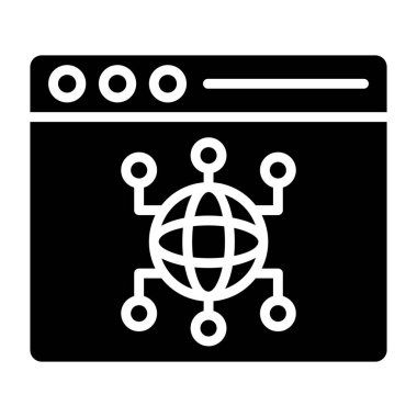 Tarayıcı Vektörü Simgesi Tasarım İllüstrasyonu