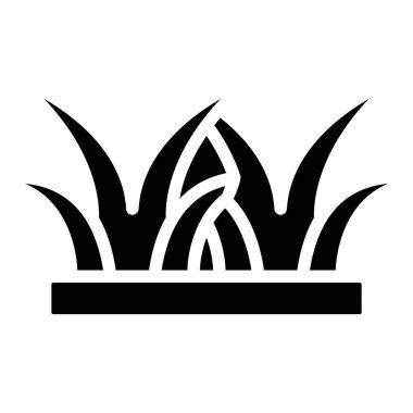 Çim Vektörü Simgesi Tasarım Çizimi