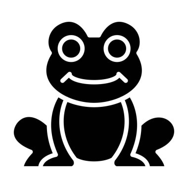 Kurbağa Vektörü Simgesi Tasarım Çizimi