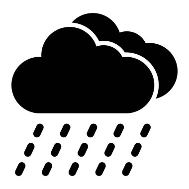 Yağmur Vektörü Simgesi Tasarım Çizimi