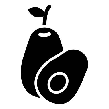 Avokado Vektör Simgesi Tasarım İllüstrasyonu