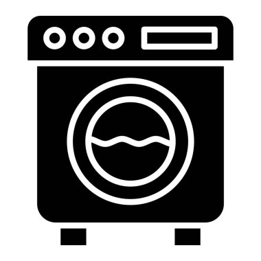 çamaşır makinesi vektör tasarım illüstrasyonu