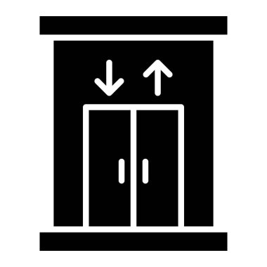 Asansör Vektör Simgesi Tasarım Çizimi
