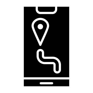 Gps Vektör Simgesi Tasarım İllüstrasyonu