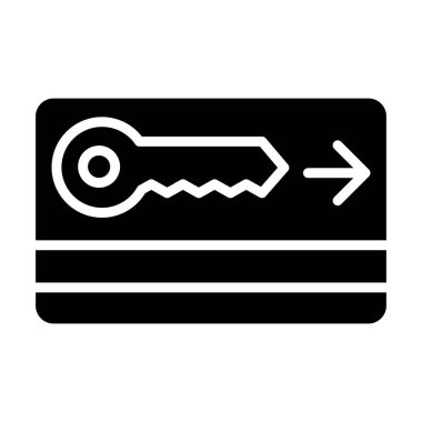 Anahtar Kart Vektörü Simge Tasarımı Çizimi