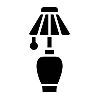 Masa lambası Vektör Simgesi Tasarım İllüstrasyonu