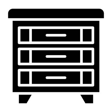 Çekmeceler Vektör Simgesi Tasarım Çizimi