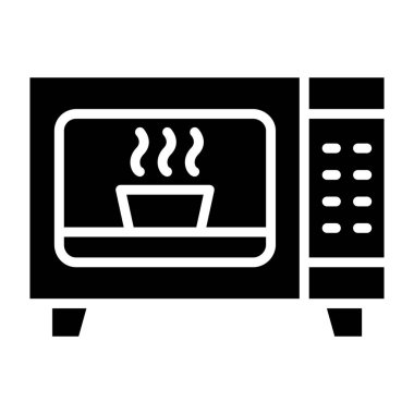 Mikrodalga Vektör Simgesi Tasarım İllüstrasyonu