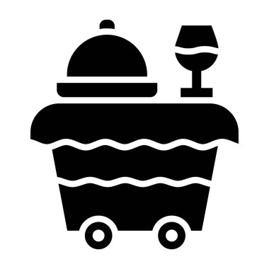 Gıda Tramvayı Vektör Simgesi Tasarım Çizimi