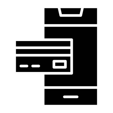 Mobil Bankacılık Vektör Simgesi Tasarım İllüstrasyonu