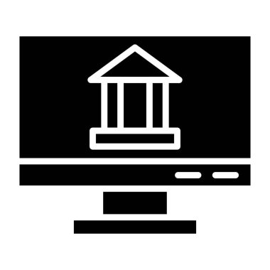 Çevrimiçi bankacılık Vektör Simgesi Tasarım İllüstrasyonu