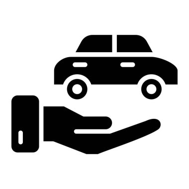 Araba Sigortası Vektör Simgesi Tasarım Çizimi