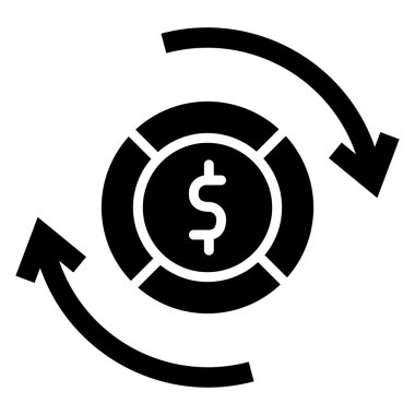 Para akışı Vektör Simgesi Tasarım İllüstrasyonu