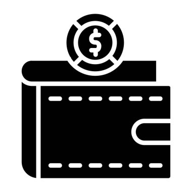 Cüzdan Vektörü Simgesi Tasarım İllüstrasyonu