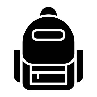 Bagpack Vektör Simgesi Tasarım İllüstrasyonu