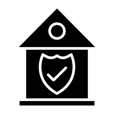 Ev Sigortası Vektör Simgesi Tasarım İllüstrasyonu