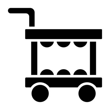 Gıda Tramvayı Vektör Simgesi Tasarım Çizimi