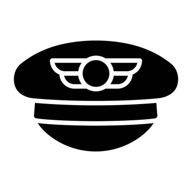 Pilot şapka Vektör Simgesi Tasarım İllüstrasyonu