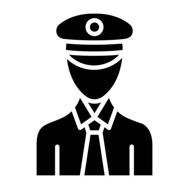 Pilot Vektör Simgesi Tasarım İllüstrasyonu