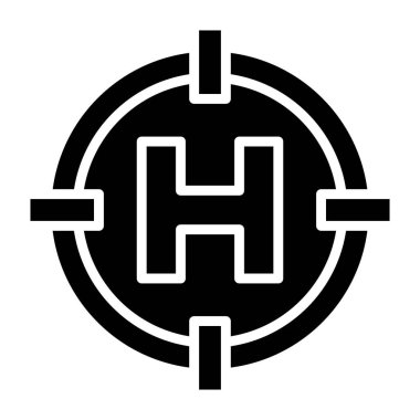 Helipad Vektör Simgesi Tasarım İllüstrasyonu