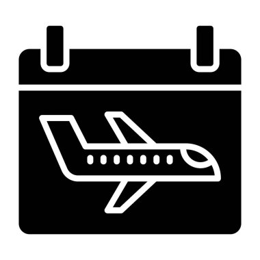 Uçuş takvimi Vektör Simgesi Tasarım İllüstrasyonu
