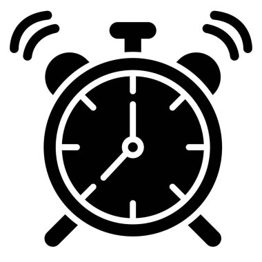 Alarm Saati Vektör Simgesi Tasarım İllüstrasyonu