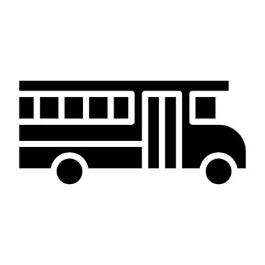 Okul Otobüsü Vektör Simgesi Tasarım İllüstrasyonu