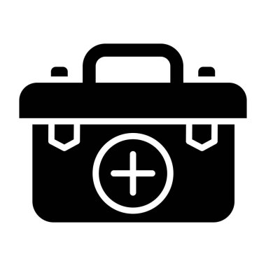 İlk yardım kutusu Vektör Simgesi Tasarım İllüstrasyonu